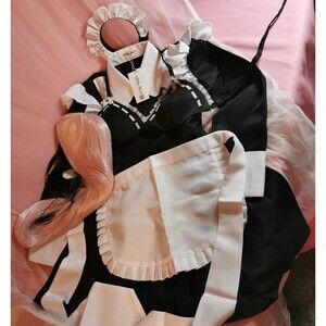Super Sonico Cosplay Size Small Sexy Black Maid Halloween Costume Anime Manga